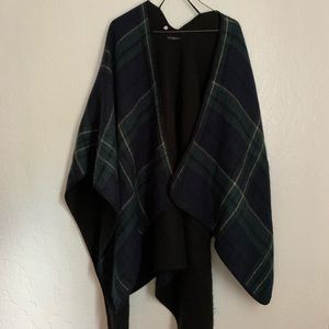 Topshop Fuzzy Flannel Poncho